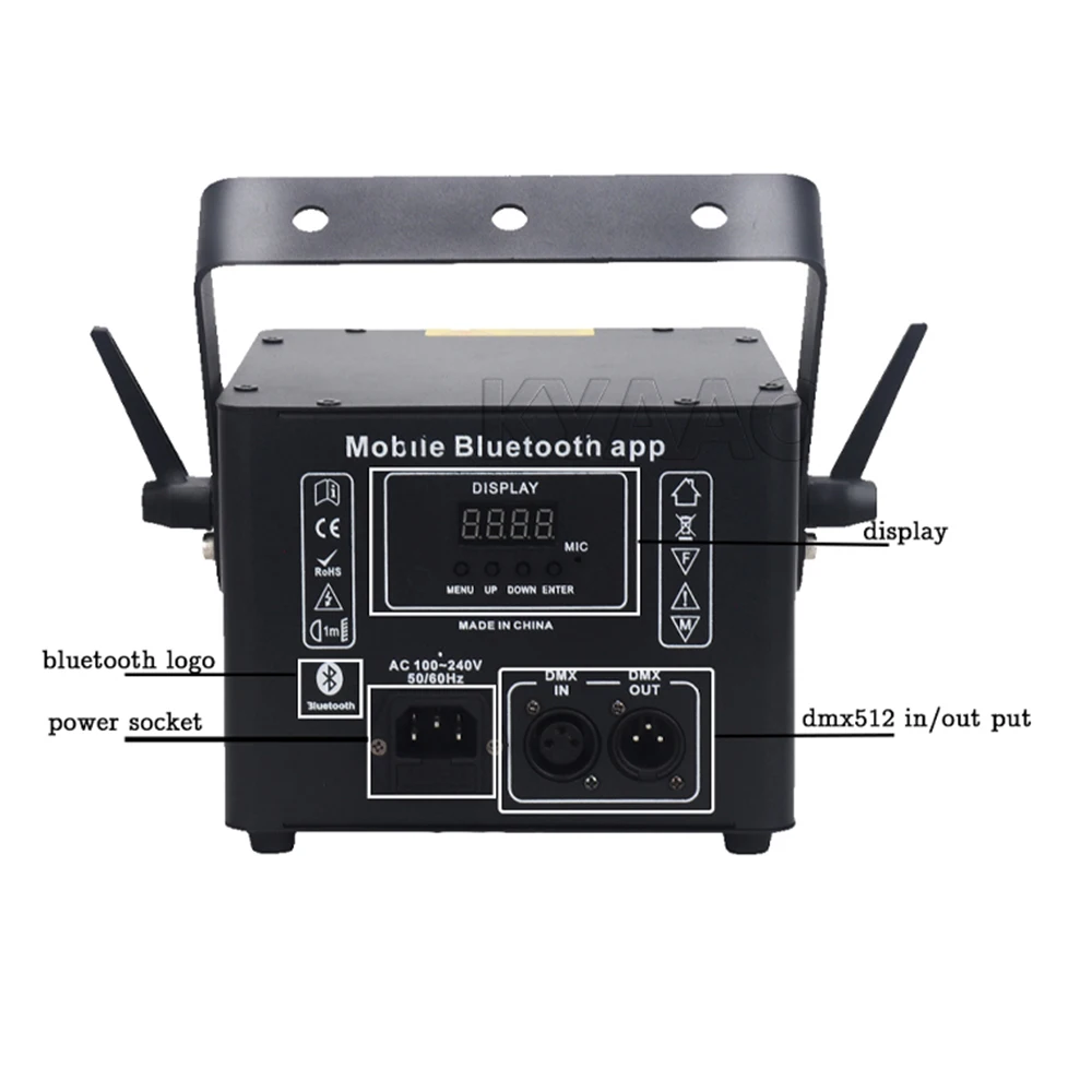 Фото Новое поступление IOS Application Disco Stage Lighting 8W 5W 3W Android Dmx Device для свадьбы, дома, вечеринки, 3D анимация, лазерный проектор №2