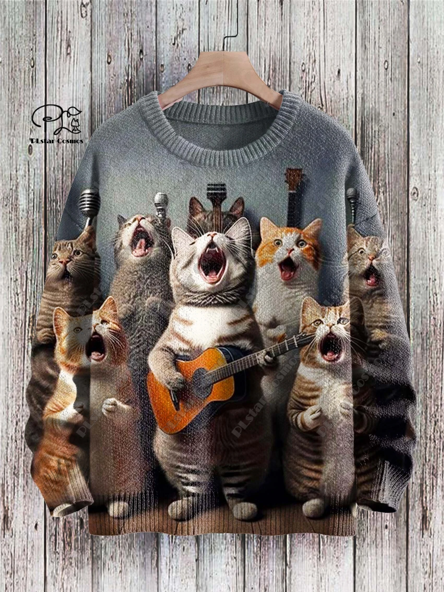 PLstarCosmos new 3D printed cat funny pattern series warm ugly sweater street casual unisex winter sweater  4 (art.: 3920cf12da812) - 3920cf12da812