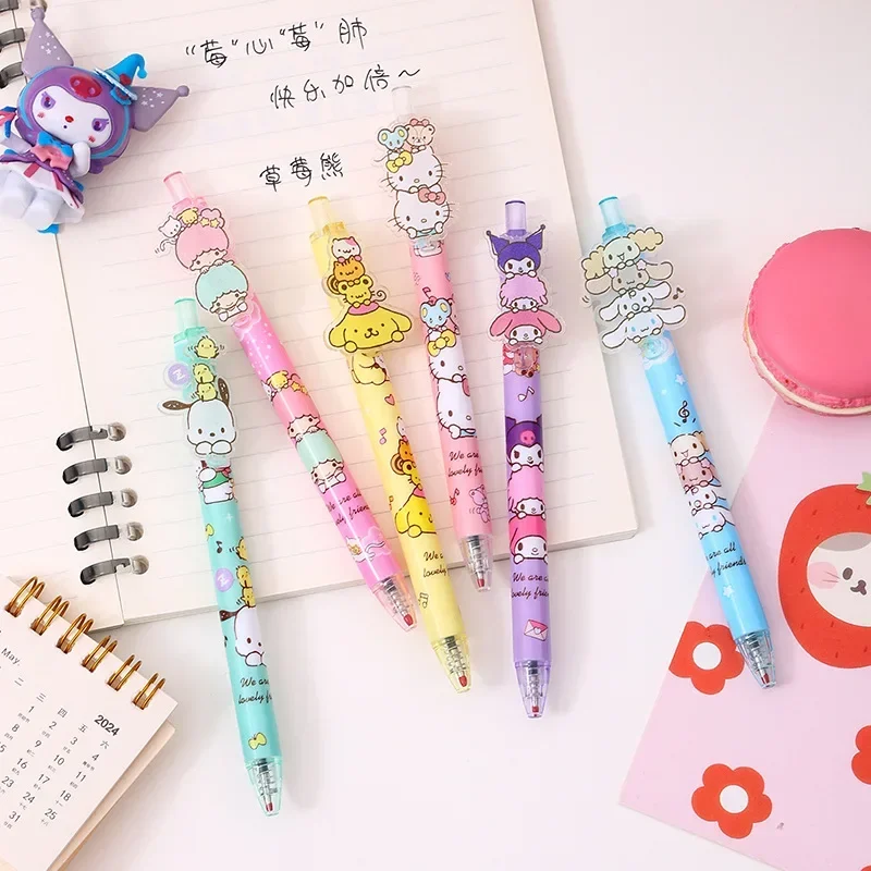 МИНИЗ x Sanrio Новый |   Акриловая ручка Hello Kitty Cinnamoroll, 6 шт. |   Милый черный подарочный набор в стиле Ins |   TikTok Trend