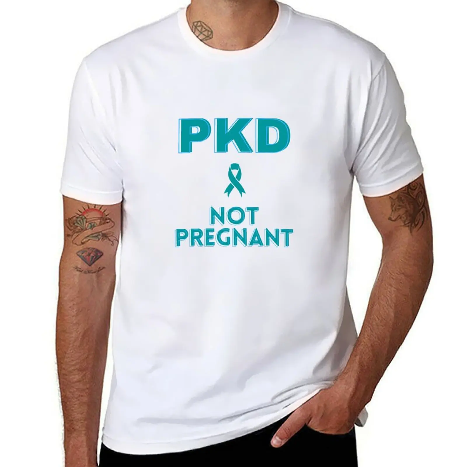 Полицистическая болезни почек PKD, а не беременная, текстовый дизайн, футболки для мужчин, облегающие забавные футболки, мужская футболка