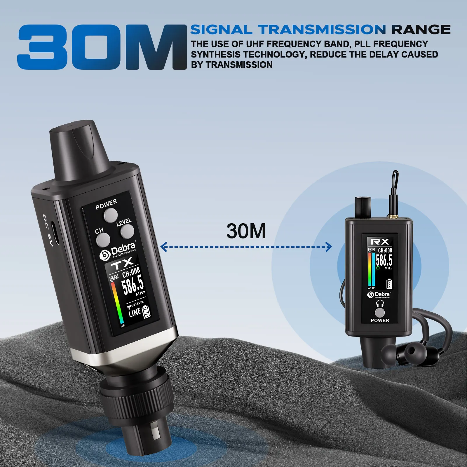 Фото Аудио UHF IEM EMX-1 Беспроводная система мониторинга Портативный перезаряжаемый 16 дисплеев с регулируемой частотой 2025 Новый №4