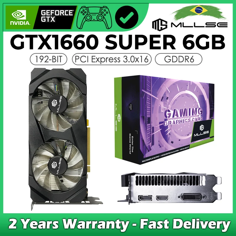 Недорогая графическая карта MLLSE GeForce GTX 1660 Super 6 ГБ GDDR6 192 бит PCI-E 3,0 12nm GPU 1660 супер кар окар игровая видеокарта