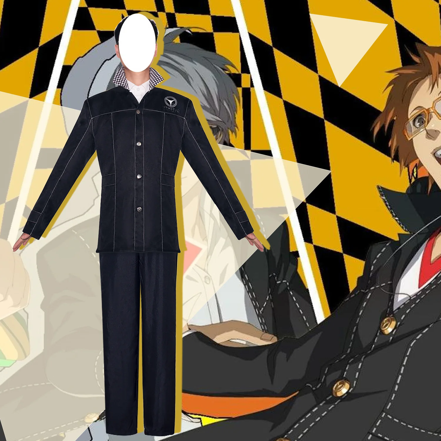 Фото Костюм для косплея из аниме Shin Megami Tensei Persona 4 Yasogami Yu Narukami, мужской костюм для взрослых, мужской костюм на Хэллоуин №2