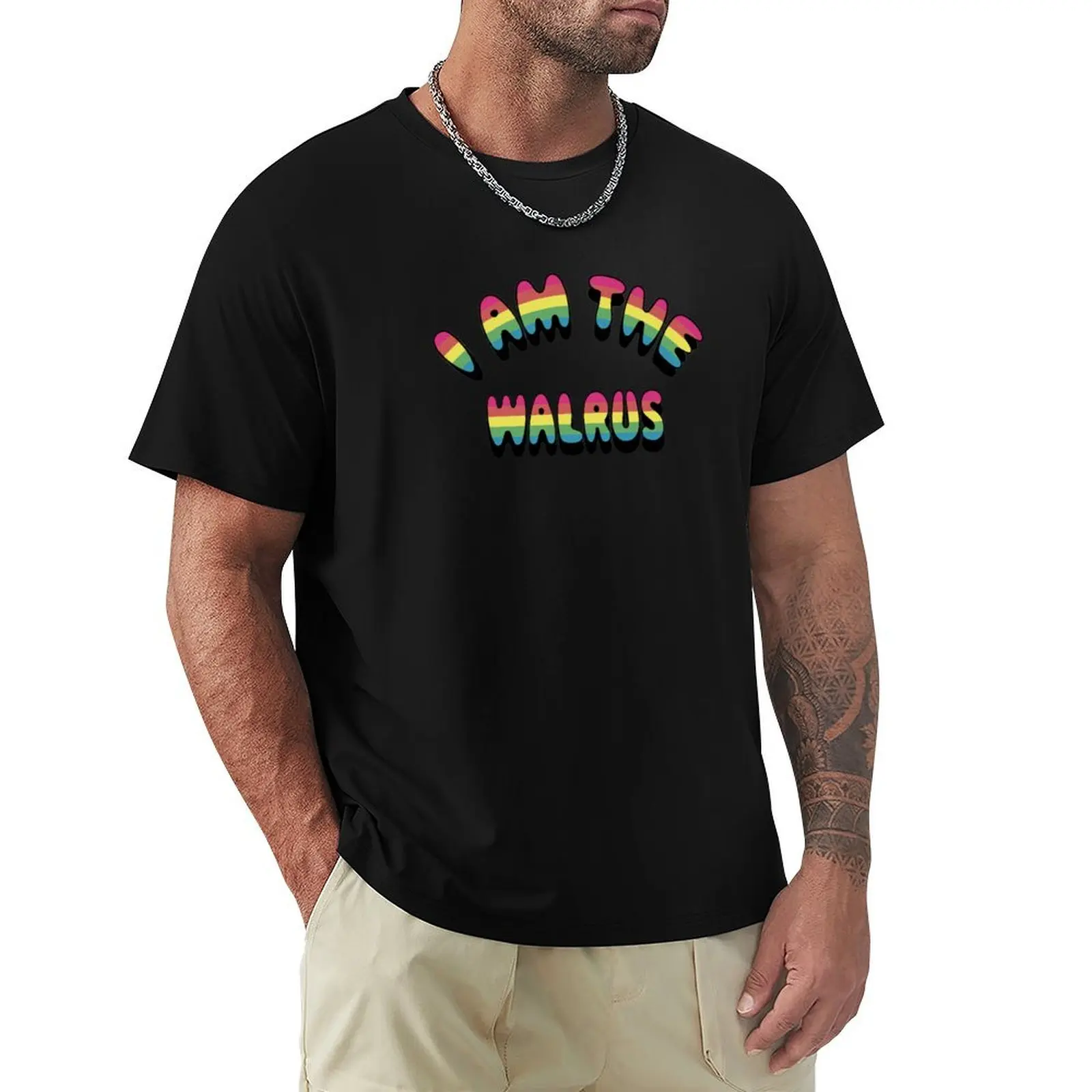 Футболка I Am The Walrus, футболки с рисунком для баскетбола, роскошные мужские вещи в стиле аниме, блузка, простые белые футболки для мужчин