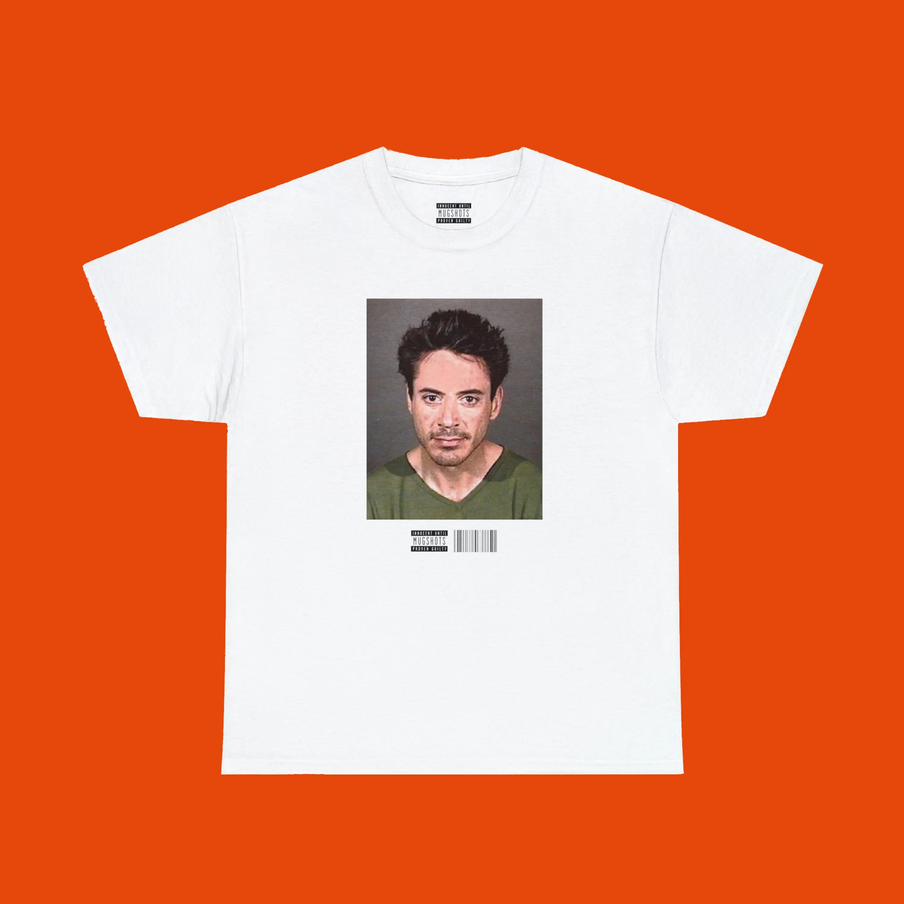 Rober DOWNEY jr Mugshot ФУТБОЛКА CELEBRITY Y2k Модная футболка Tony Stark