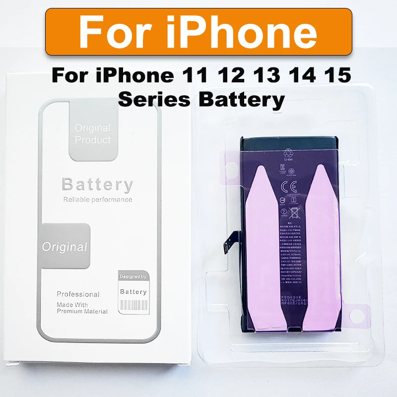 5 шт./лот, аккумулятор для iPhone 11 12 13 Mini 14 15 Plus Pro Max, сменный аккумулятор для смартфона 11 12 13 14 15 Pro Max