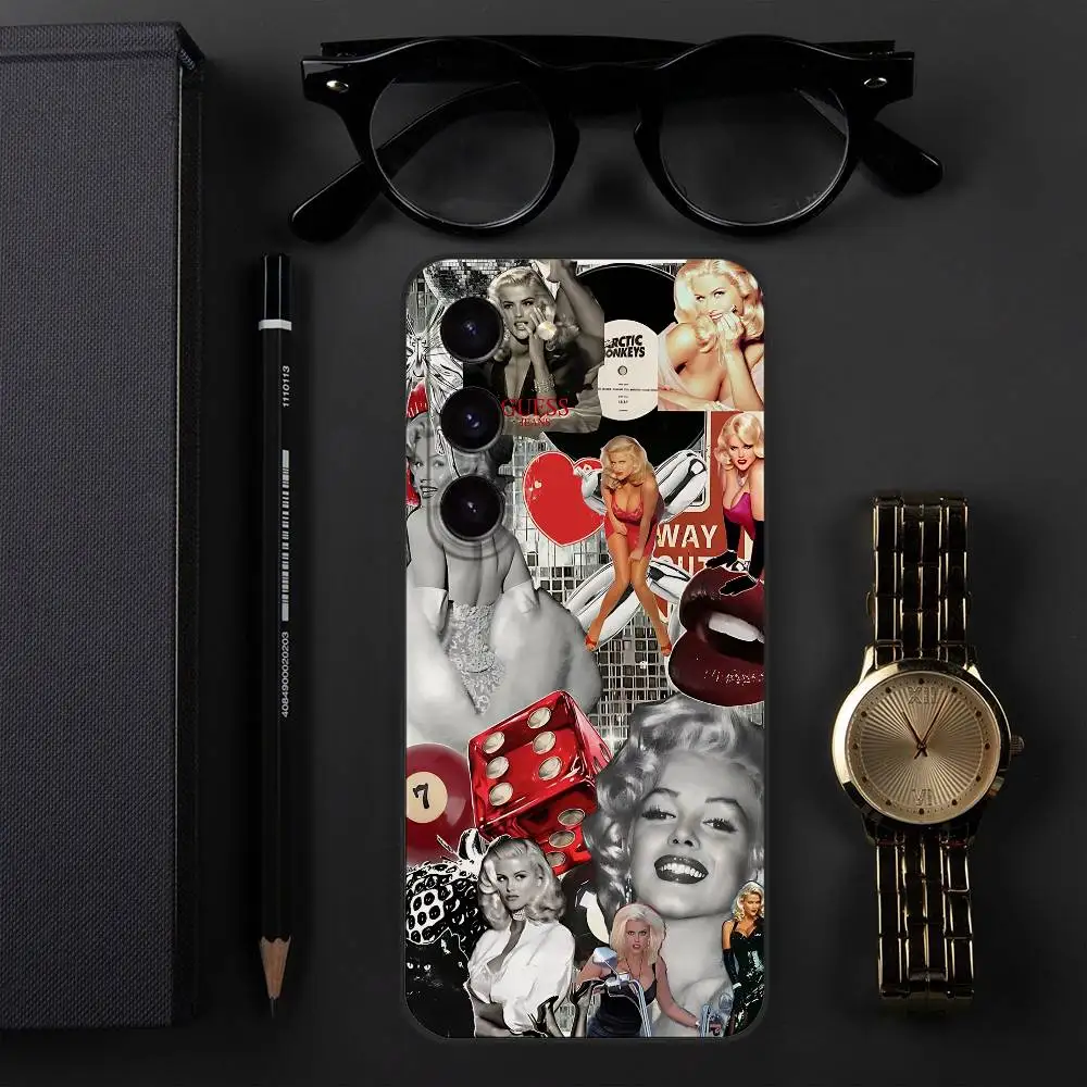 Фото Чехол для телефона M-Marilyn Monroe для Samsung S24, S25 S22, S30, Note20, Lite, Ultra,5G, Plus,FE, противоударный, тонкий, черный, чехол №5