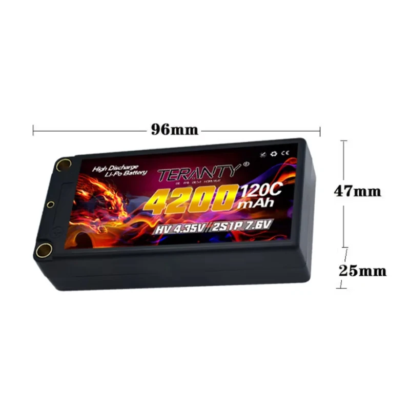 Фото TREANTY 2S 7,6 В 4200 мАч 120C Lipo аккумулятор HV, совместимый с 1/10 пультом дистанционного управления, модель автомобиля для скалолазания, литиевая батарея №4