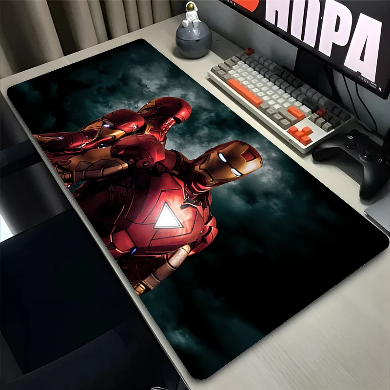 Фото Большой Игровой Коврик Для Мыши M-Marvel Iron Man С Мультяшным Принтом, Резиновый Настольный Коврик №4