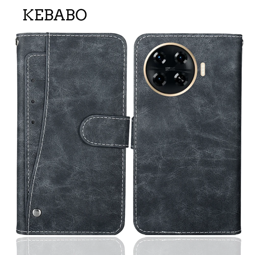 Модный кожаный кошелек для Tecno Spark 20 Pro + 20 Plus, роскошный чехол с отделениями для карт, защитные сумки в стиле книги для телефона