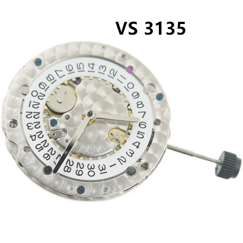 Мод механического механизма Top Clean VS-3135, синяя пружина, серия с гравировкой номера, замена механизма 3135