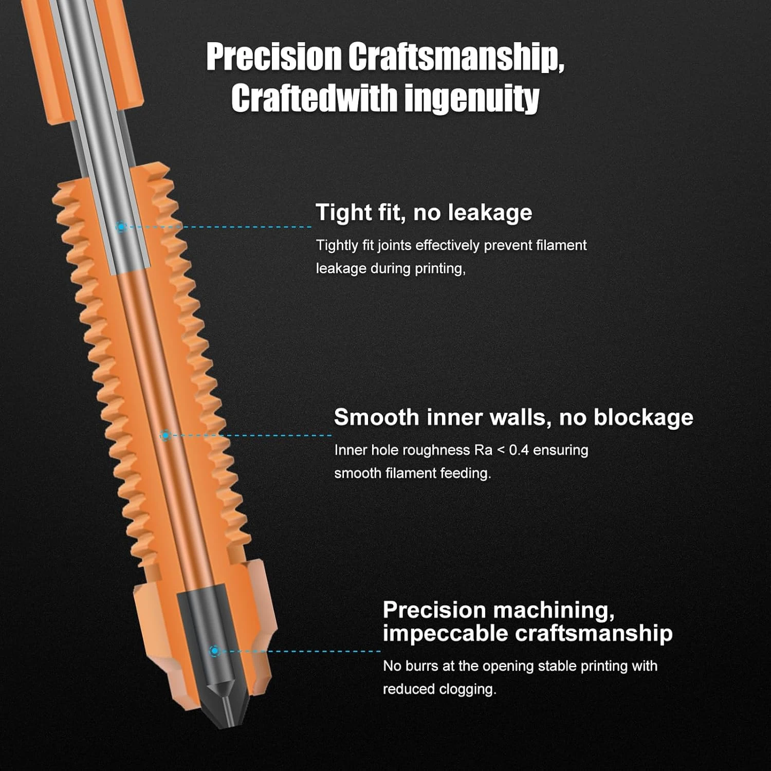 Фото Новое обновленное сопло для Creality K1C K1 Max, универсальные медные титановые сопла, высокоскоростная печать для деталей 3D-принтера Ender 3 V3 №4