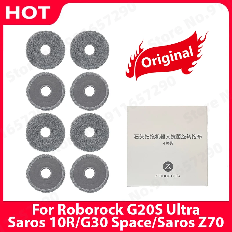 Оригинальные подушечки для швабры для Roborock G20S Ultra/Saros 10R/G30 Space/Saros Z70, аксессуары, запасные части для мытья полов
