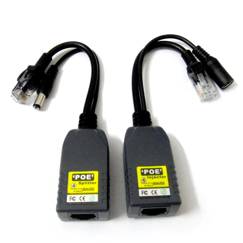 Фото Одна пара CCTV POE Splitter DC Power RJ45 Converter Video Balun UTP Приемопередатчик №4