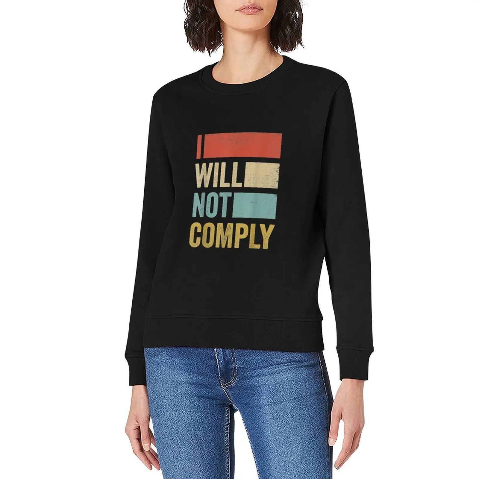 Фото I Will Not Comply - Funny I Will Not Comply Пуловер мужская одежда корейский стиль одежда мужское пальто модные мужские толстовки №3