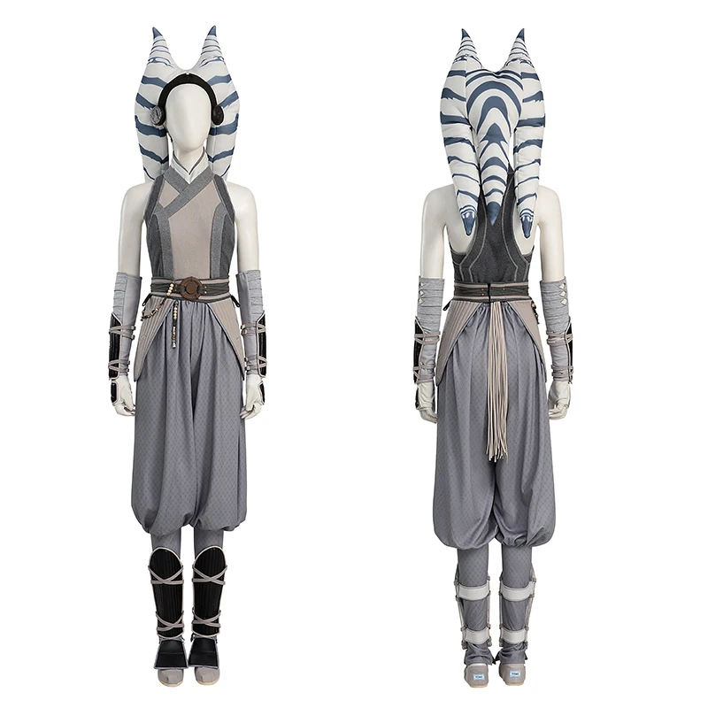 Фото SW Ahsoka Tano костюм косплей наряды с головным убором плащ Женщины ролевые игры Костюм Хэллоуин Карнавал Полный комплект ручной работы любого размера №2