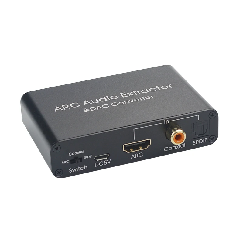 Аудиоадаптер ARC 192 кГц, аудиоэкстрактор HDMI, цифро-аналоговый аудиоконвертер, ЦАП SPDIF, коаксиальный RCA, выход с разъемом 3,5 мм (art.: 3920cb43fe7b1) - 3920cb43fe7b1