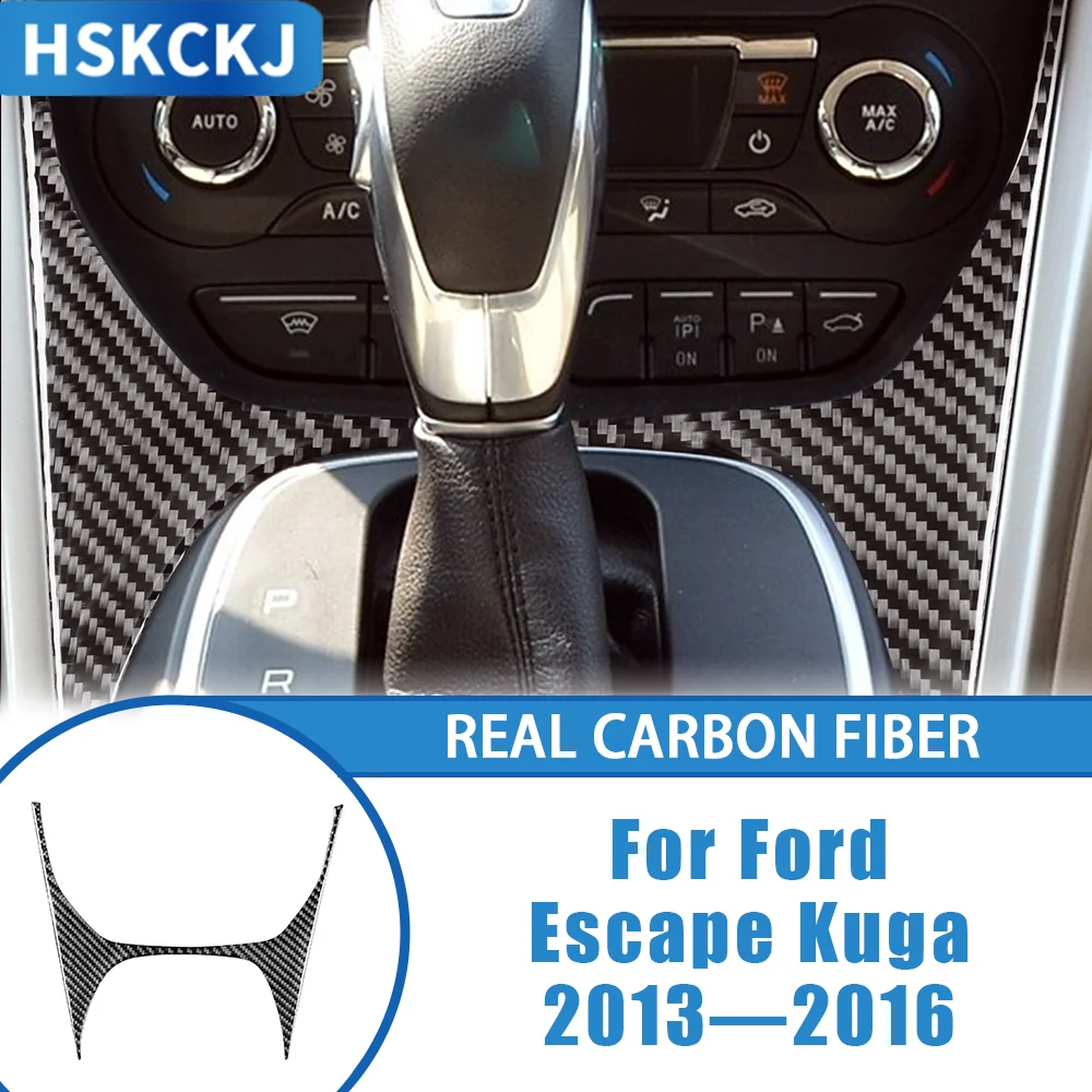 Для Ford Escape Kuga 2013-2016, автомобильные аксессуары, верхняя панель центральной консоли из углеродного волокна, внутренняя крышка, наклейка, модификация