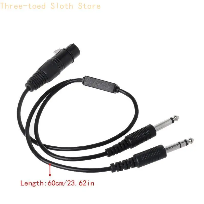 Черная прочная авиационная гарнитура для шины XLR в (Dual Plug) Пилотный конвертер гарнитуры E74A (art.: 3920cf14cede9) - 3920cf14cede9
