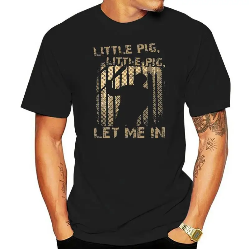 Мужская футболка с надписью Little pig Let me in Version2, женская футболка