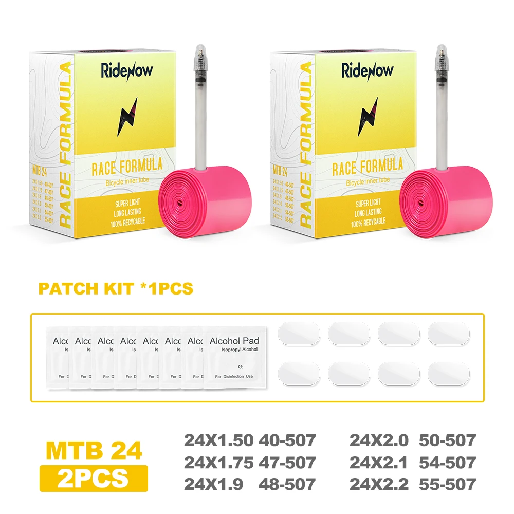 Внутренняя труба Ridenow для велосипеда из ТПУ, 24 дюйма, 507, 540, FV45mm, для складных велосипедных шин BMX, для горного велосипеда, 24 фотолампы, французский клапан