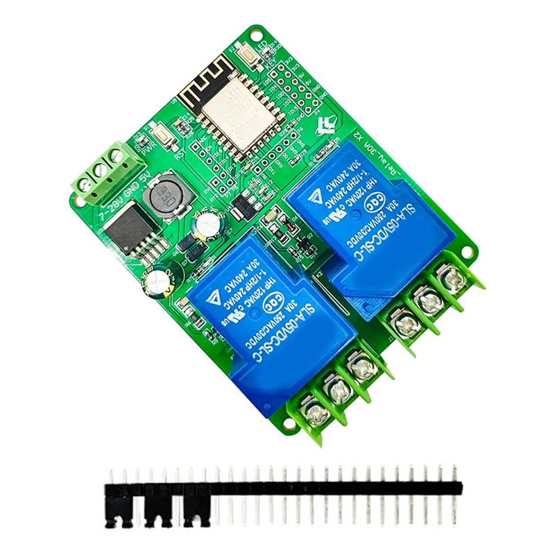 Фото DC7-28/5V источник питания ESP8266 макетная плата WiFi двухсторонний 30A релейный модуль ESP-12F макетная плата №3