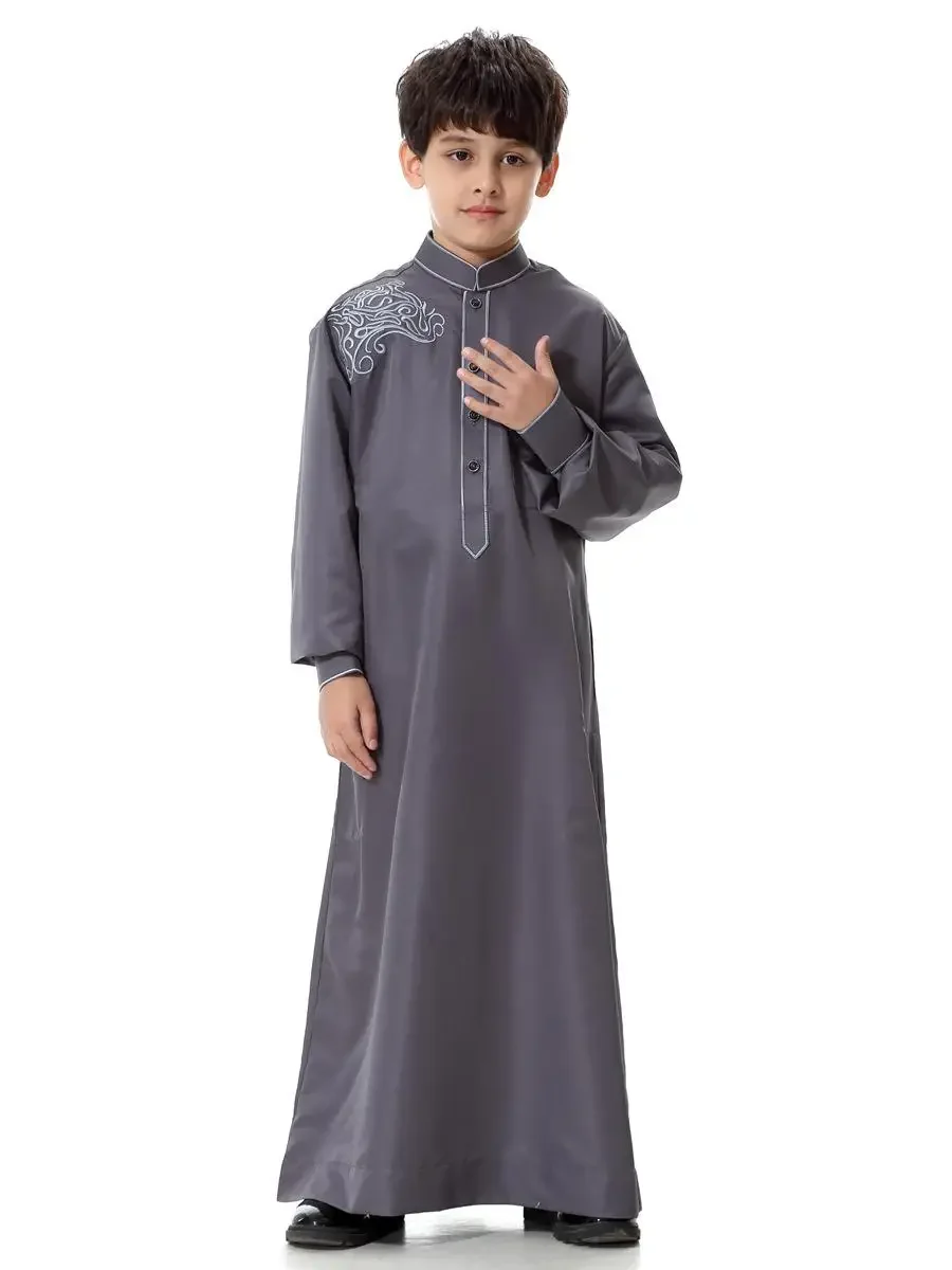 Саудовская Аравия Детская одежда для мальчиков Thobe Jubba Dishdasha Abaya Ислам Мусульманский халат Кафтан Thobe Детское Пакистан Оман Платье на Ближнем Востоке