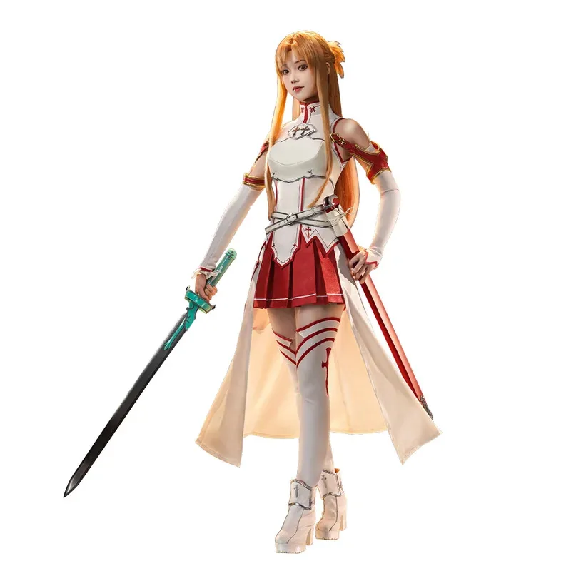 Фото CyAnime Sword Art SAO Online Yuuki Asuna Косплей Костюм Асуна Косплей Костюм Эрика Suteishia Cos Экипировка Парик Обувь Для Хэллоумы №2