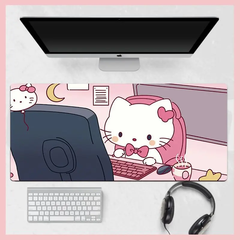 Фото Kawaii Sanrio Hellokitty коврик для мыши анимация большой Симпатичный мультфильм девушка Настольный коврик компьютер клавиатура Pad Настольный коврик №4