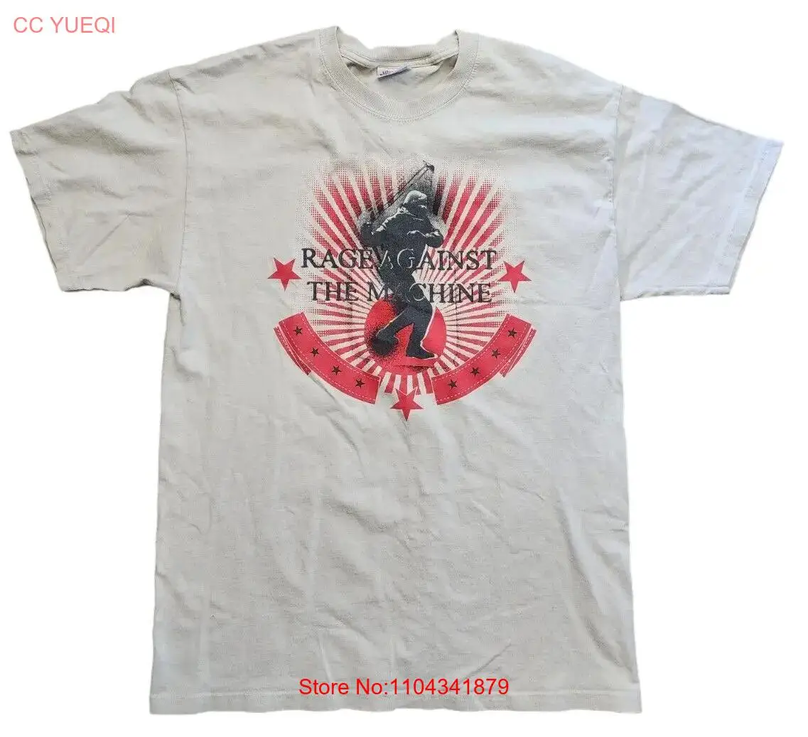 Винтажная бежевая футболка Rage Against The Machine 2001, мужская, большой размер
