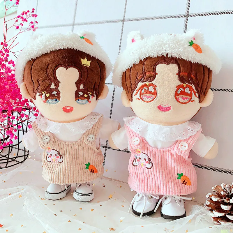 Кукольная одежда для 20 см EXO Детская кукла одежда повязка на голову + рубашка + подтяжки милые аксессуары для кукол Корея Kpop EXO idol куклы игрушки