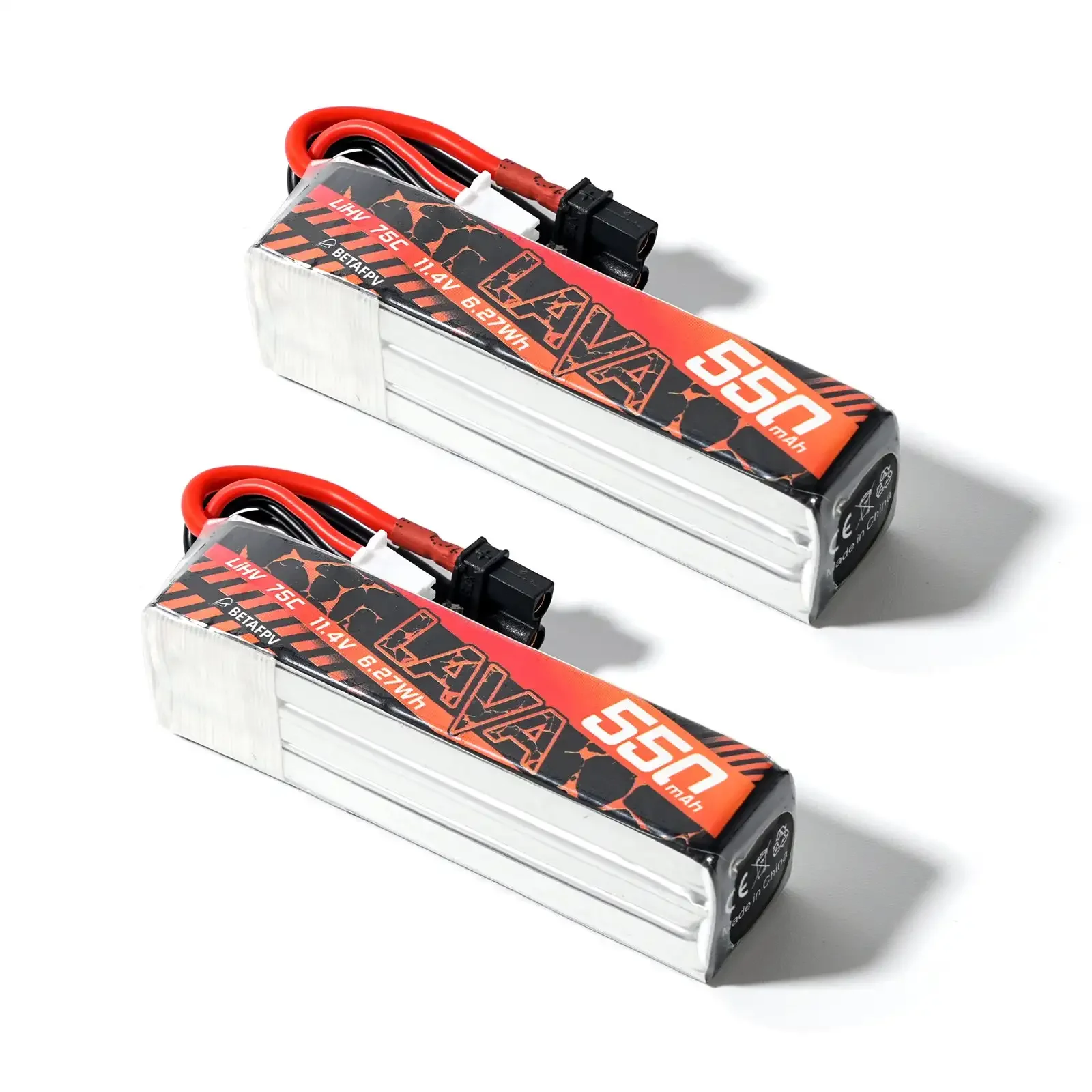 Фото BETAFPV LAVA 2S/3S/4S 550 мАч 75C Аккумулятор XT30 (2 шт.) для Pavo20 Pro Pavo Pico Meteor85 HD №4