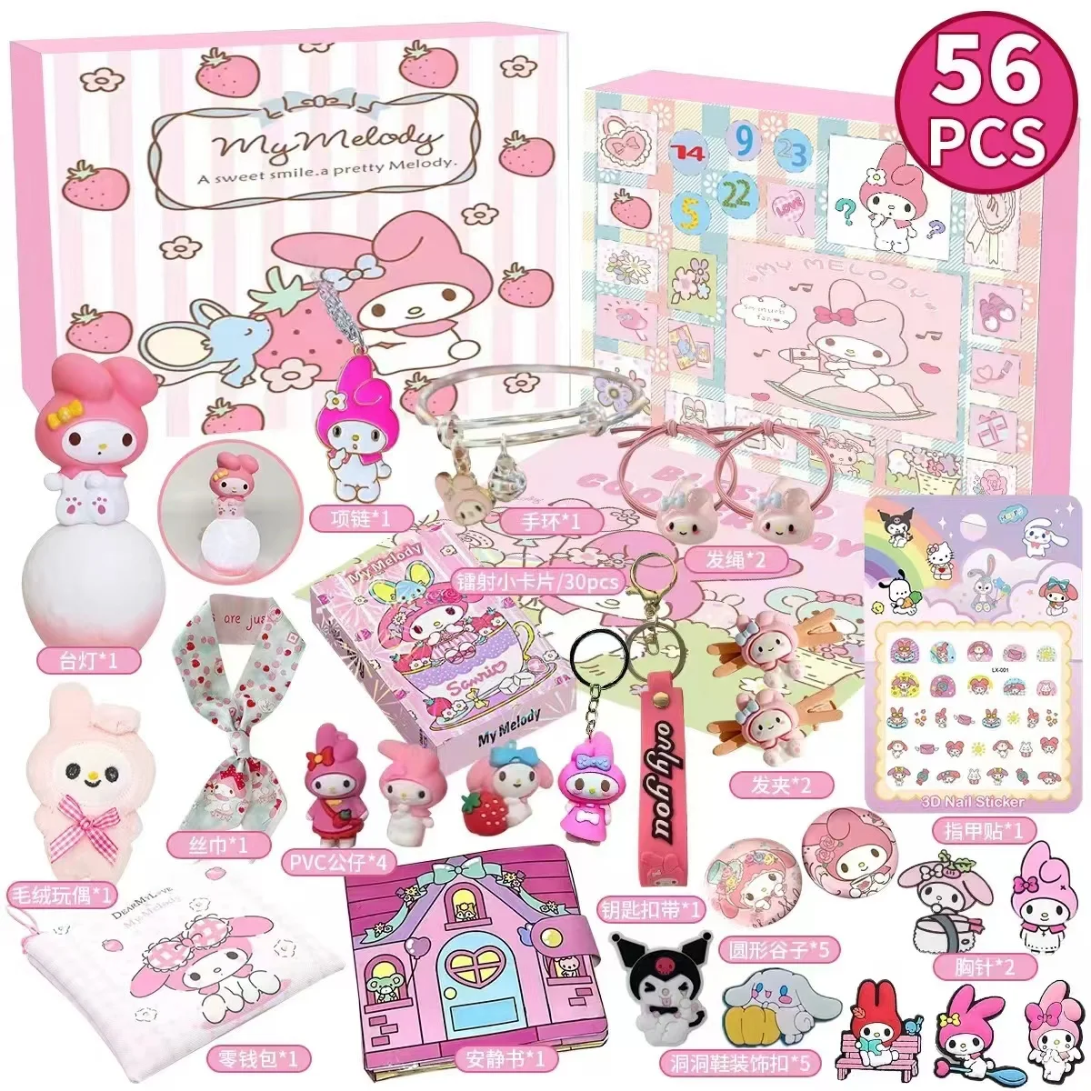 Фото Sanrio Kuromi Cinnamoroll Melody Christmas Advent Calendar Kawaii Random Figure Ornament Anime Cartoon Keychain Kids Toy Gift №3