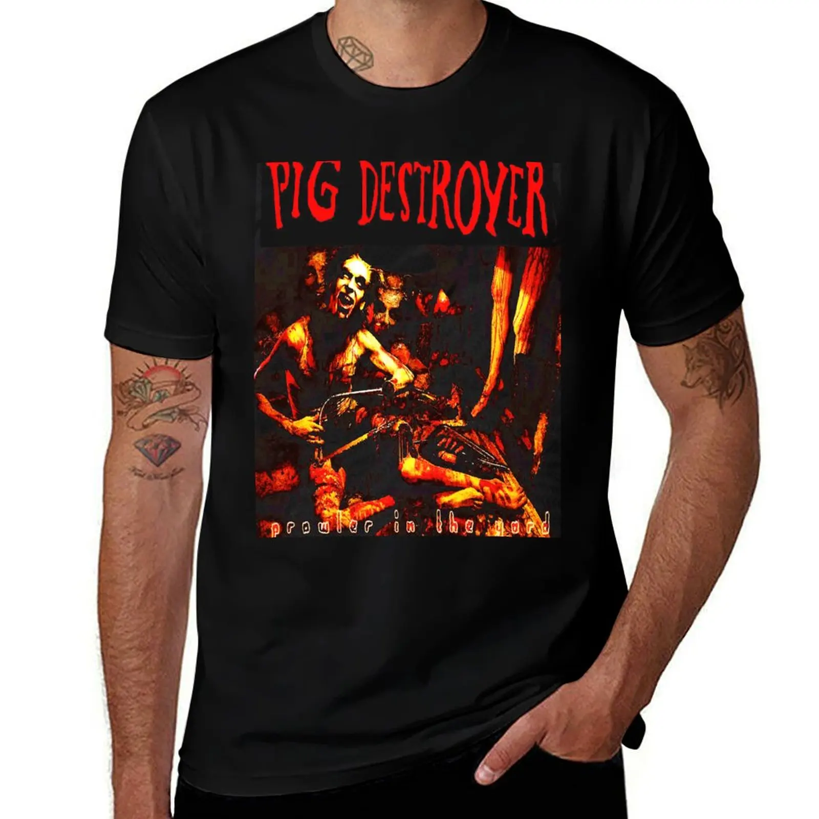 Pig Destroyer - футболка Prowler in the Yard, мужские футболки для мужчин, повседневная мужская футболка, футболка из плотного хлопка