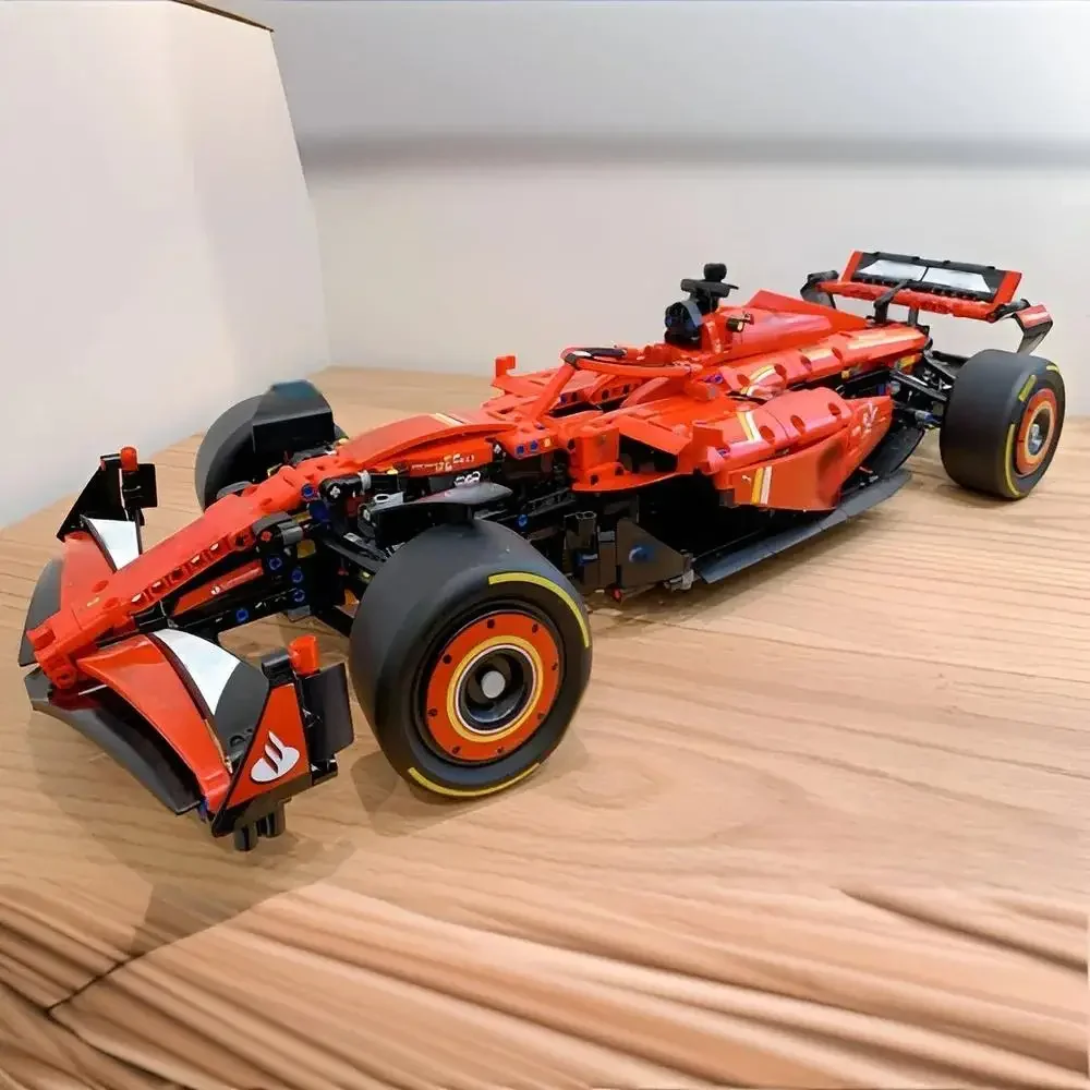 2025Новая технология 1:8 F1 Формула Красный Спортивная гоночная модель Строительный блок Механический набор Сборочная игрушка для детского праздничного подарка