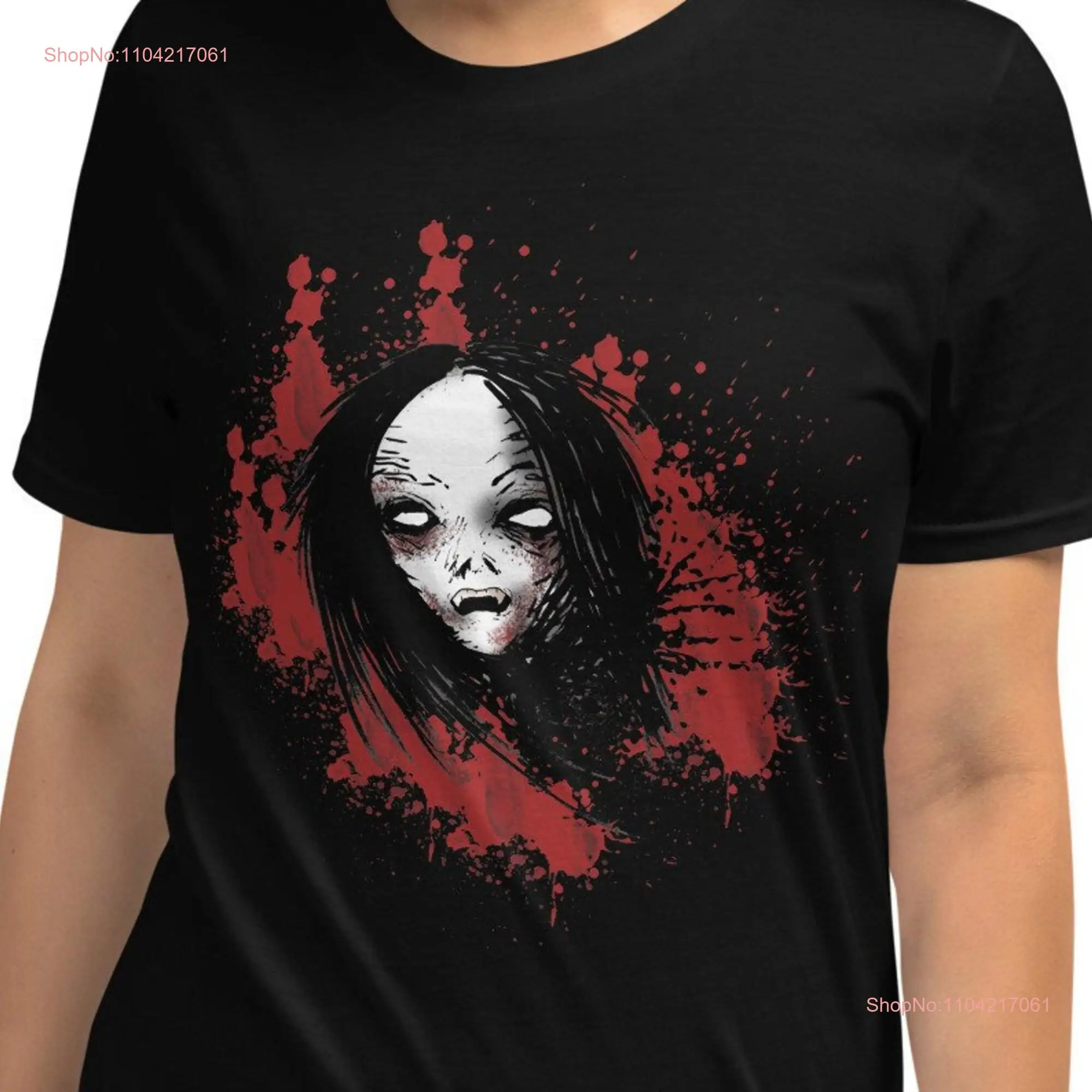 Мужская футболка Undead Anime Vampire Girl Horror с длинными или короткими рукавами