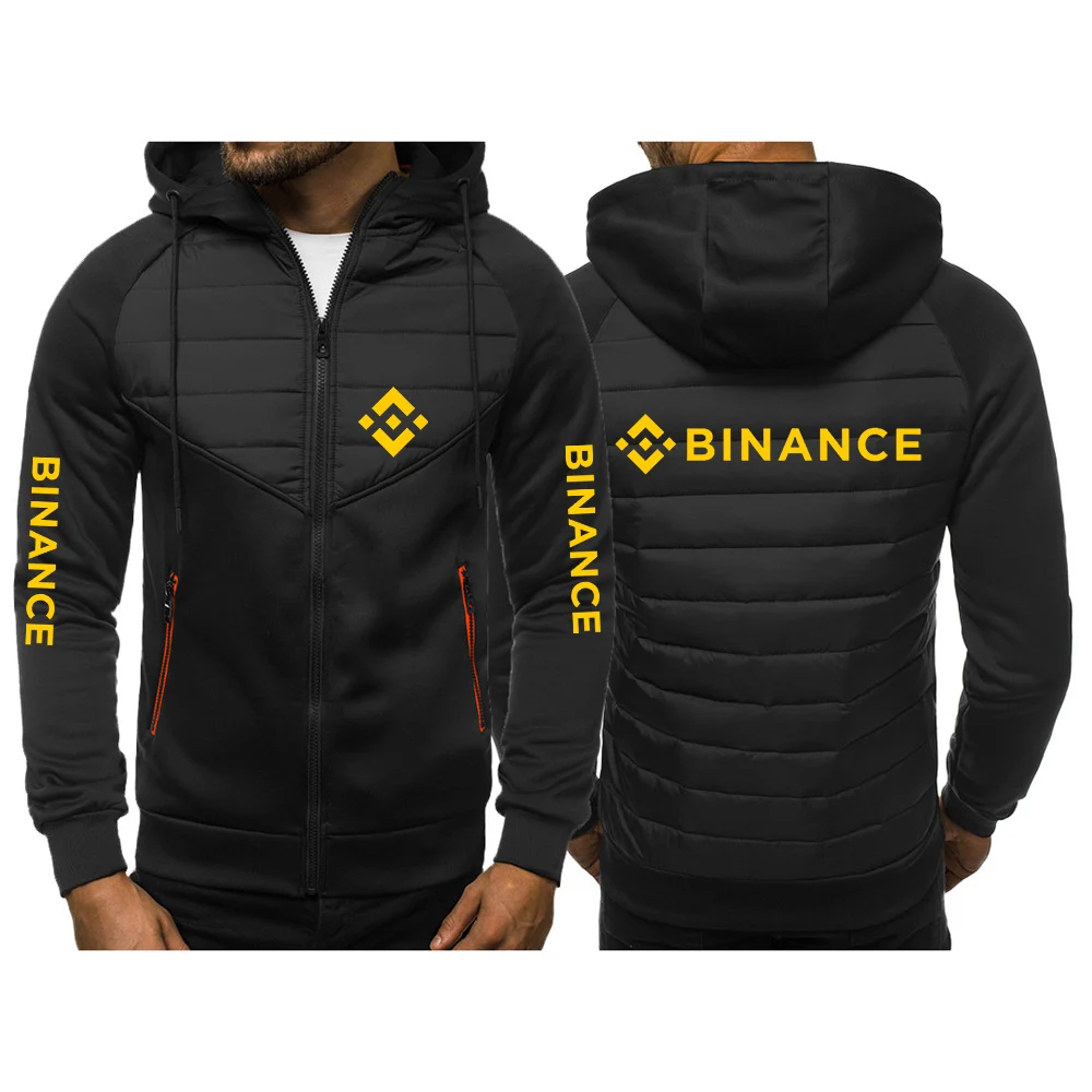 Binance криптовая коллекция 2022 года, мужские новые хлопковые куртки, теплые толстовки с капюшоном и принтом, повседневные блузки в стиле ретро
