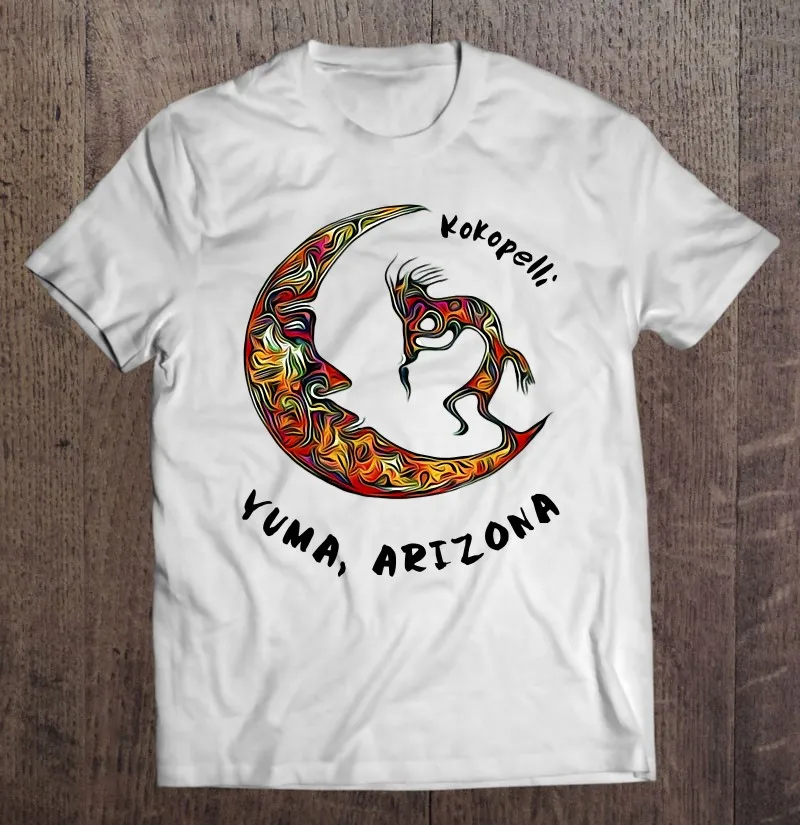 Фото Футболки Yuma, Аризона, Кокопелли и раньше, Мужская футболка, Мужская футболка из аниме, футболки с коротким рукавом, Мужская футболка №1