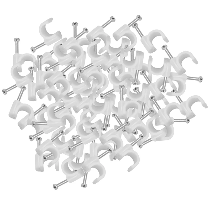 300 шт. скоб для кабеля, зажим для настенного провода, крепление для кабеля Ethernet Rg6 Rg59 Cat5 Cat6 Rj45, провод для ТВ, кабель 7 мм, белый