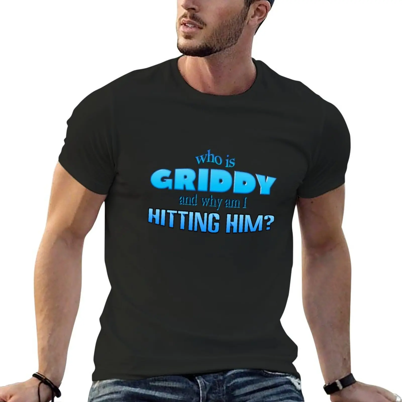 Hit the Griddy word art - Who is griddy and why I hitting him Футболка Блузка больших размеров дизайнерская футболка для мужчин