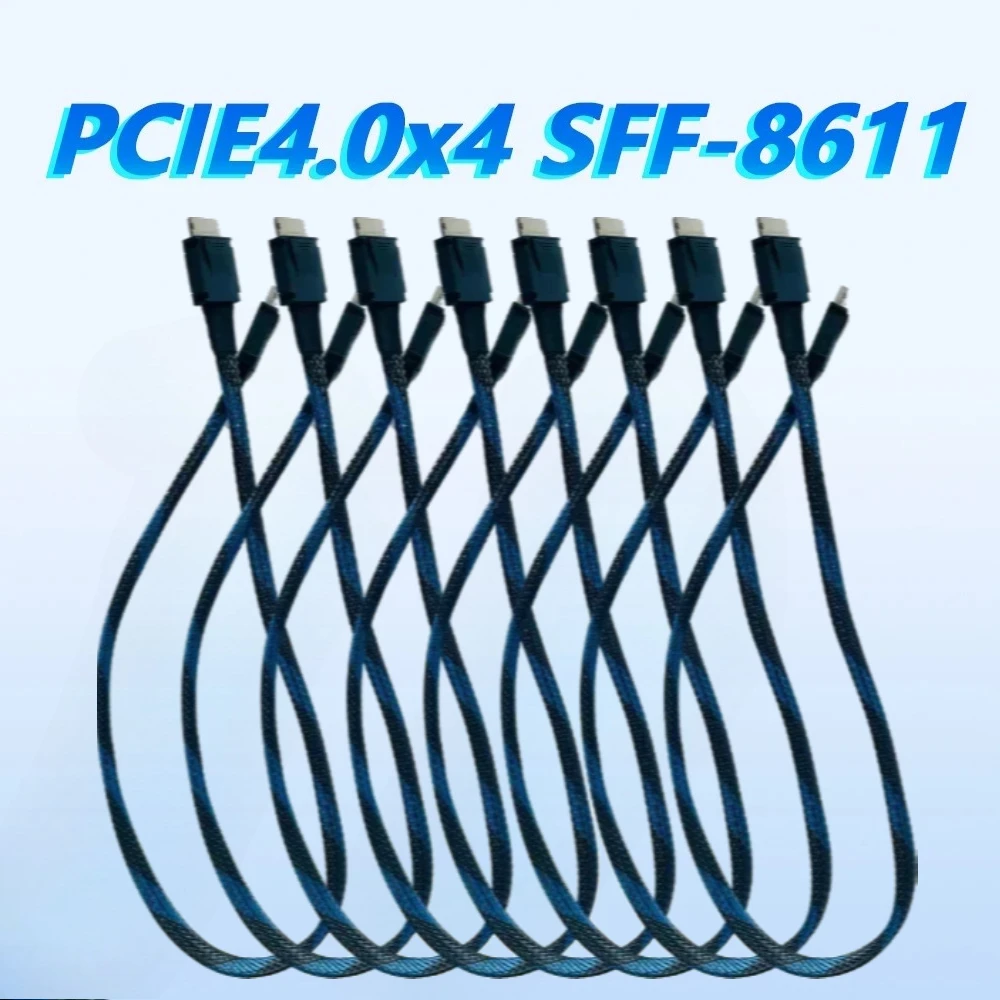 PCIE 4.0 X4 GEN4 Высокоскоростной кабель SAS4 Oculink 24 Гбит/с SFF-8611 Плетеный мягкий кабель SFF 8611 GPU SSD OCuLink 4X посеребренный провод