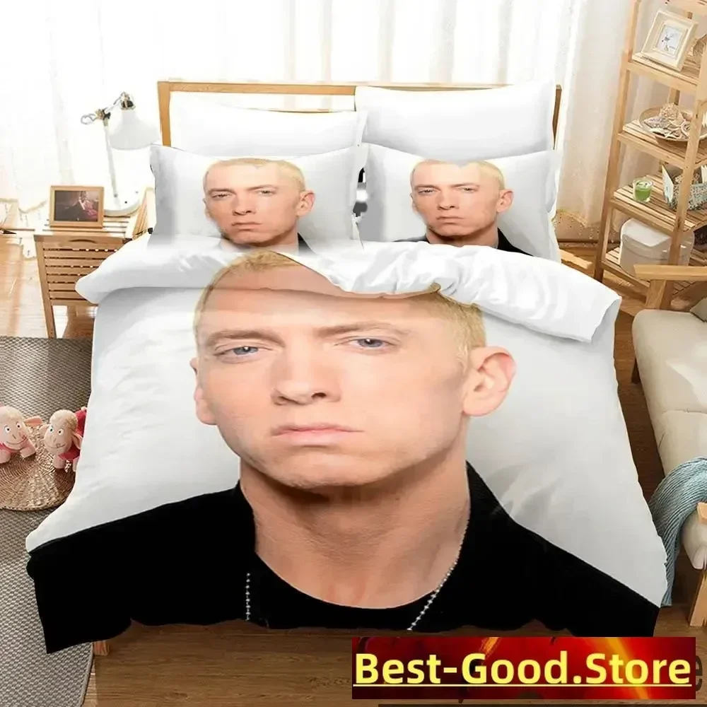 Комплект постельного белья с 3D принтом Eminem Rapper для мальчиков и девочек Twin Queen King Size, пододеяльник, наволочка, кровать для мальчиков, взрослых, домашний текстиль, текстиль