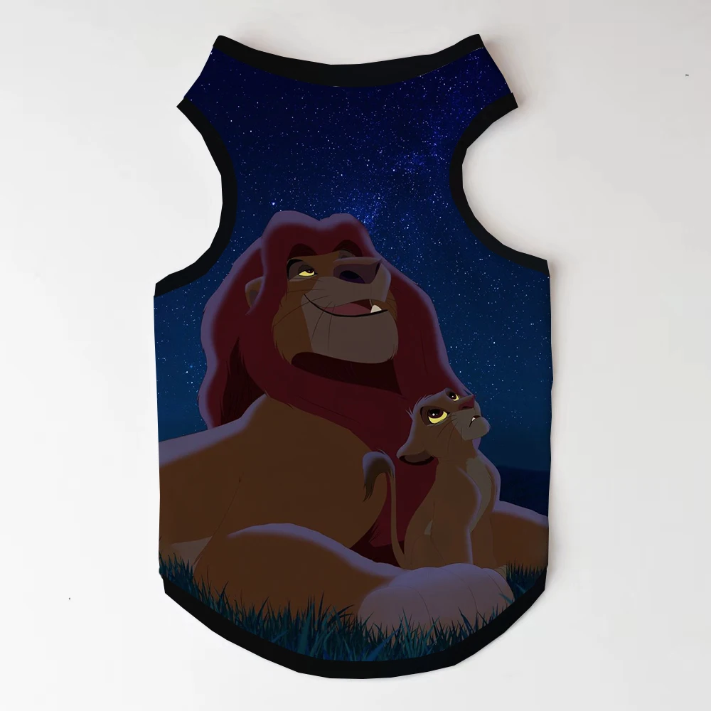 Модная одежда для домашних животных с принтом Disney Simba The Lion King, подходящая для маленьких и средних собак и кошек, шнауцер, жилет йоркширского мопса