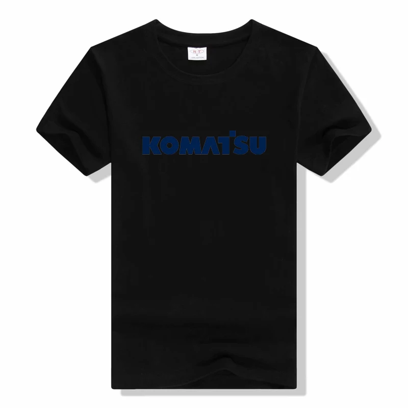Фото Новая мужская футболка с логотипом Komatsu, футболка, классические топы, забавная футболка, новая модная футболка с круглым вырезом и коротким рукавом №2