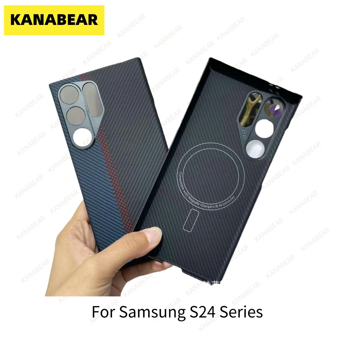 Чехол KANABEAR подходит для Samsung S24 ultra из арамидного волокна Защитный чехол Magsafe anti drop S24 plus