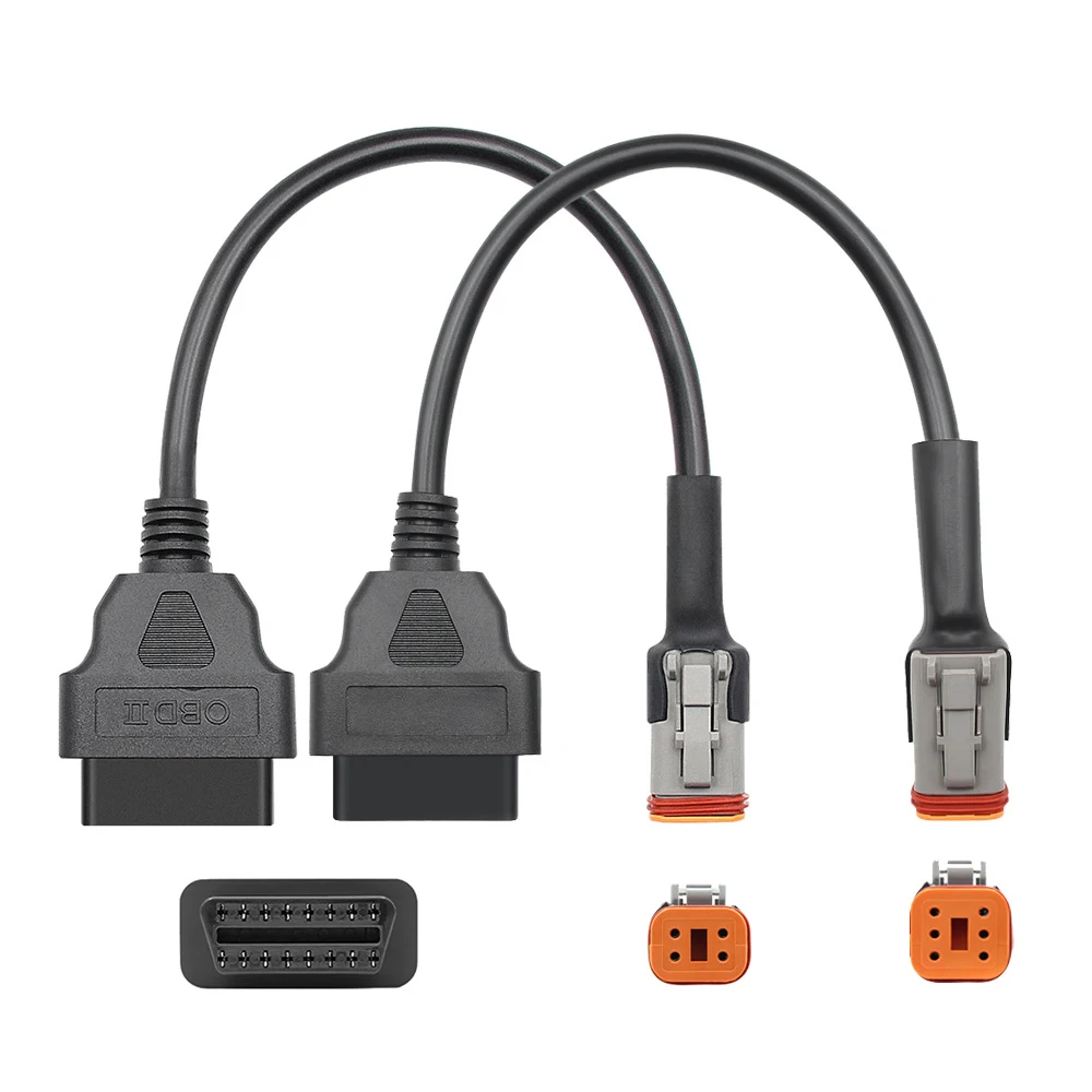 Фото Разъем OBD 2 для мотоцикла Harley, 6-контактный 4-контактный на 16-контактный адаптер OBD2, диагностический сканер OBD2, кабель-адаптер, сканер OBD №3