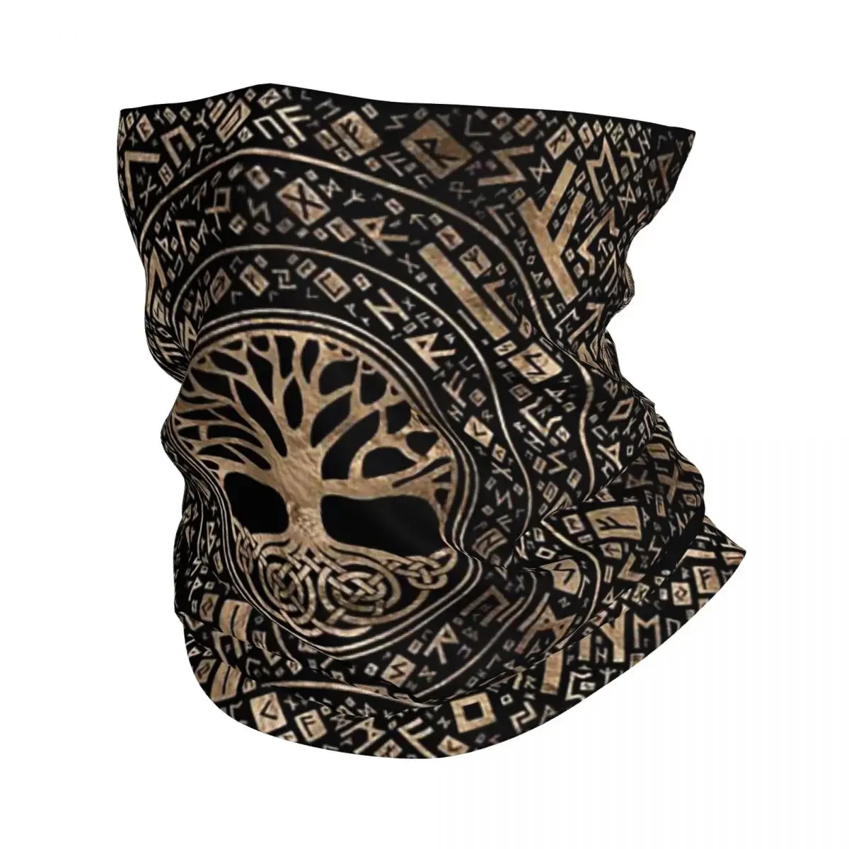 Древо жизни-Yggdrasil Runic Pattern Бандана на шею Маска с принтом Шарф Многофункциональная повязка на голову Велоспорт для мужчин Взрослый Моющийся