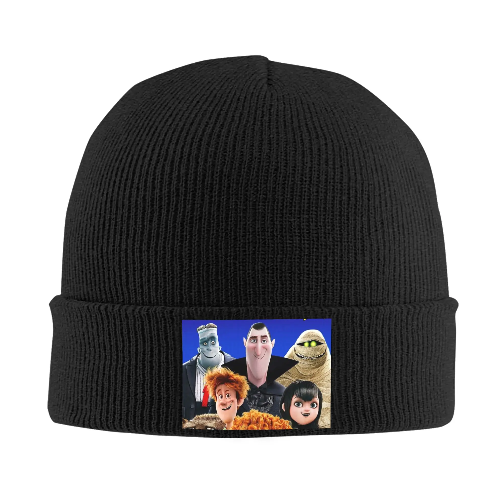 Теплая вязаная шапка Hotel Transylvania, зимняя вязаная шапка с капюшоном, шапочки Skullies, шапки в стиле хип-хоп для унисекс