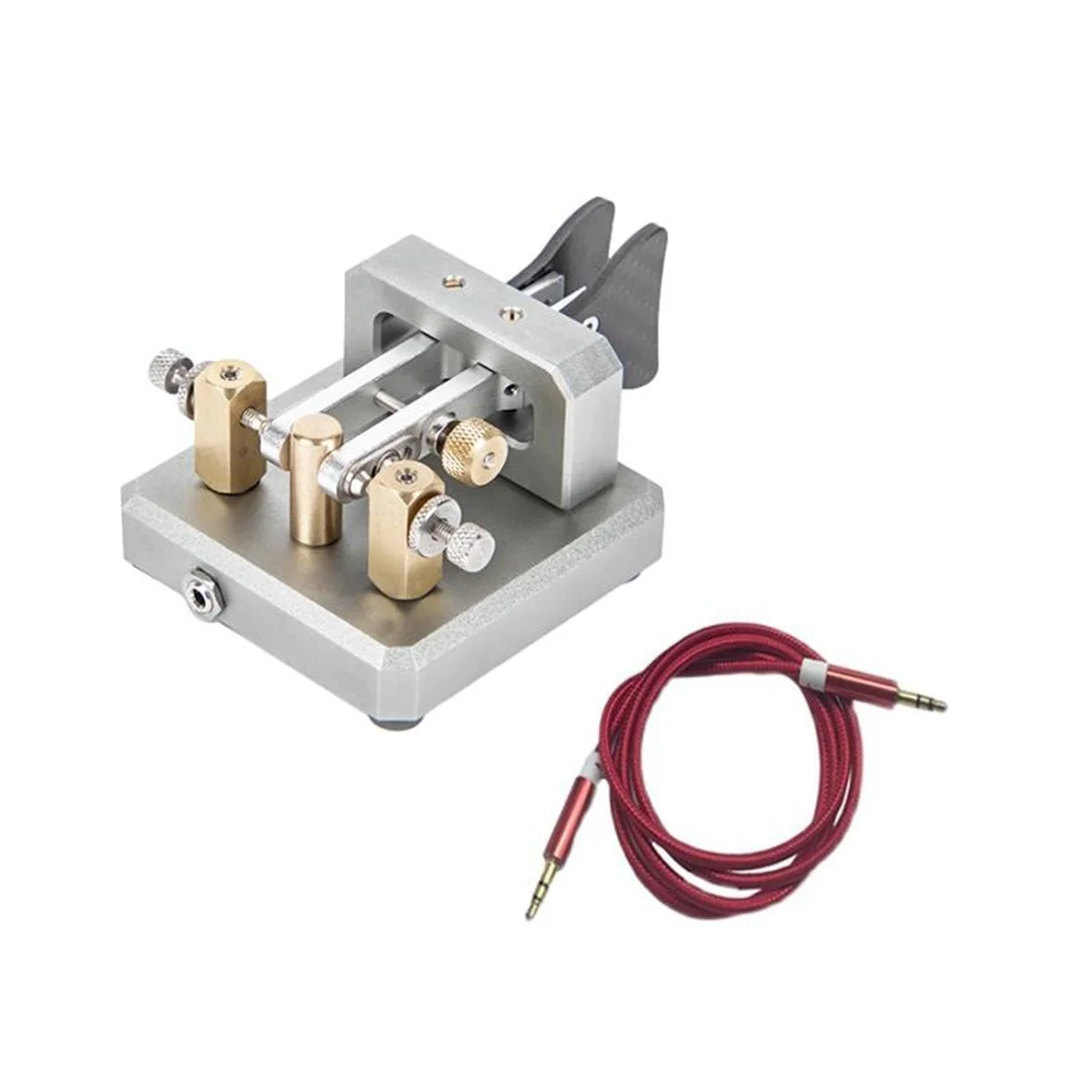 Автоматический двухлопастной Telegraph Key CW Key для любителей радиолюбителей Любительское радио CW Paddle Key Любительское серебро