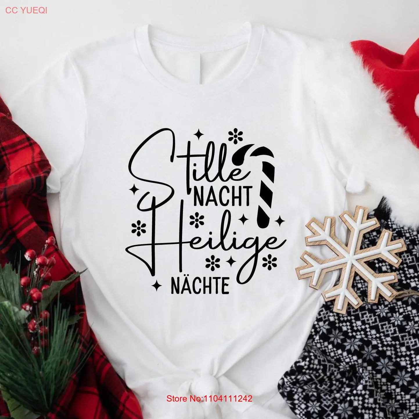 Футболка Stille Nacht Heilige, немецкая зимняя забавная рождественская вечеринка, праздник с длинными или короткими рукавами